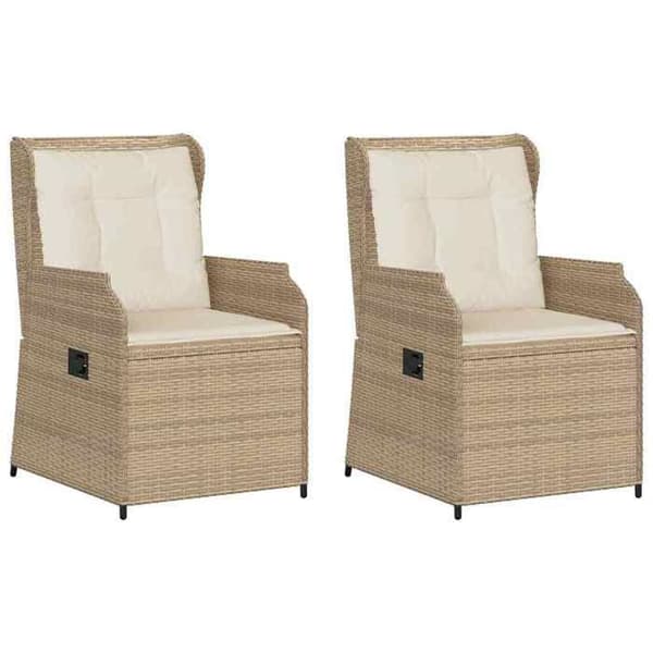 Maison Exclusive - 2 kpl beige polyrottinkinen puutarhapenkkisetti