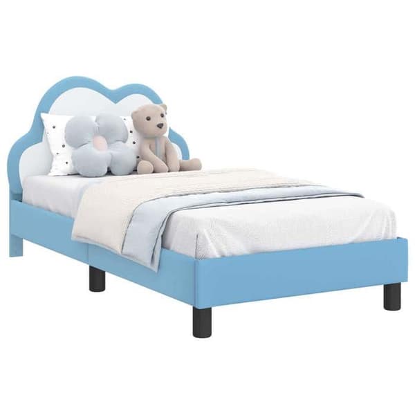 Maison Exclusive - Sengestel til børn med blåt hovedgærde 80 x 160 cm PU Blå