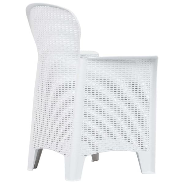 Maison Exclusive - Utomhusmatgrupp 7 delar Plast Vit Rattanlook Matt vit