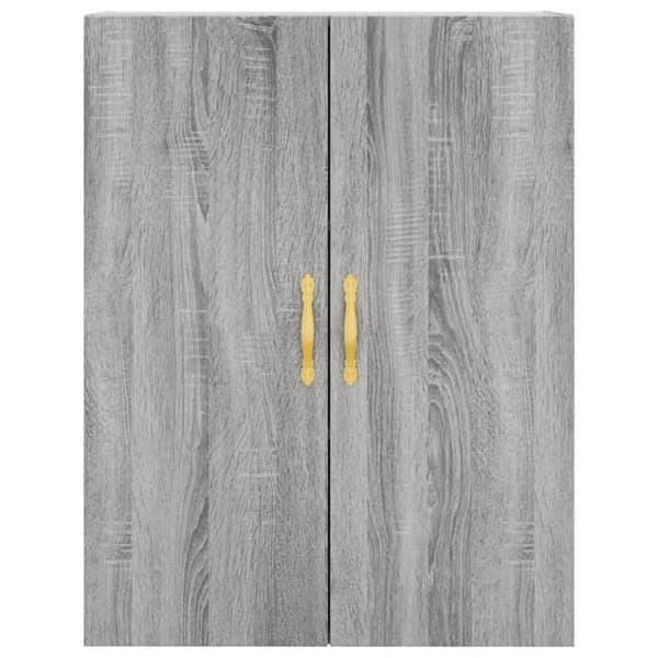Maison Exclusive - Buffé hög Sonoma grå 69,5x34x180 cm Ingenjörsträ