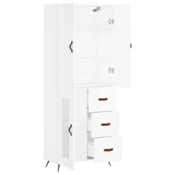Maison Exclusive - Buffé hög Vit 69,5x34x180 cm Ingenjörsträ