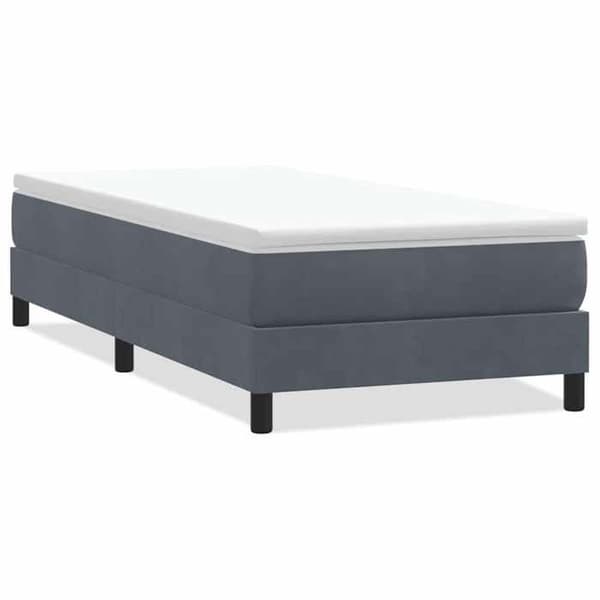 Sengestel - EKSKLUSIV HUS - 80x210 cm - Mørkegrå velour - Lamelseng - Lamel inkluderet Mörkgrå