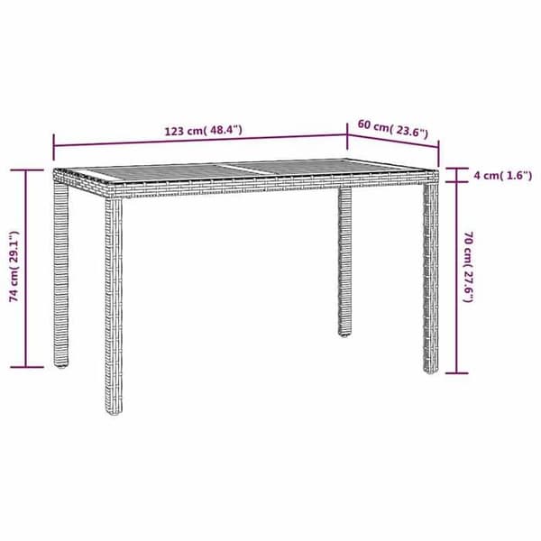 Maison Exclusive - Havebord Sort og brun 123x60x74cm Solid akacietræ svart och brun