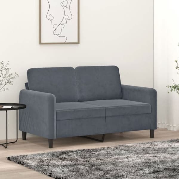 Maison Exclusive - Tummanharmaa 2-paikkainen sohva 120 cm Sametti