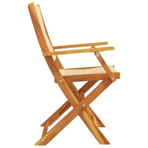 Maison Exclusive - Fällbara stolar 8 delar Beige Massivt Akaciaträ beige