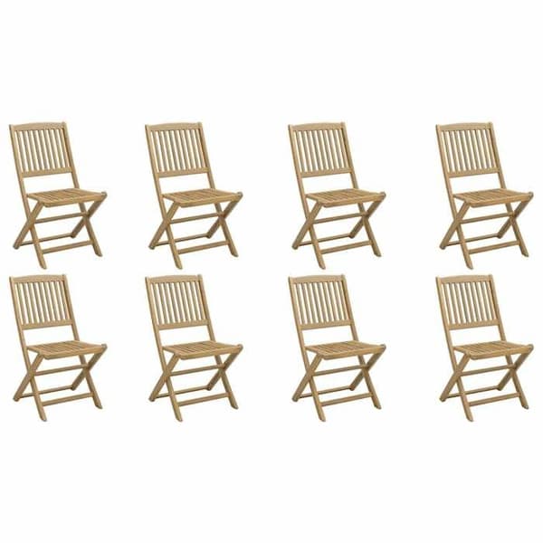 Maison Exclusive - Fällbara stolar set om 8 48,5x57x90 cm i massiv akaciaträ