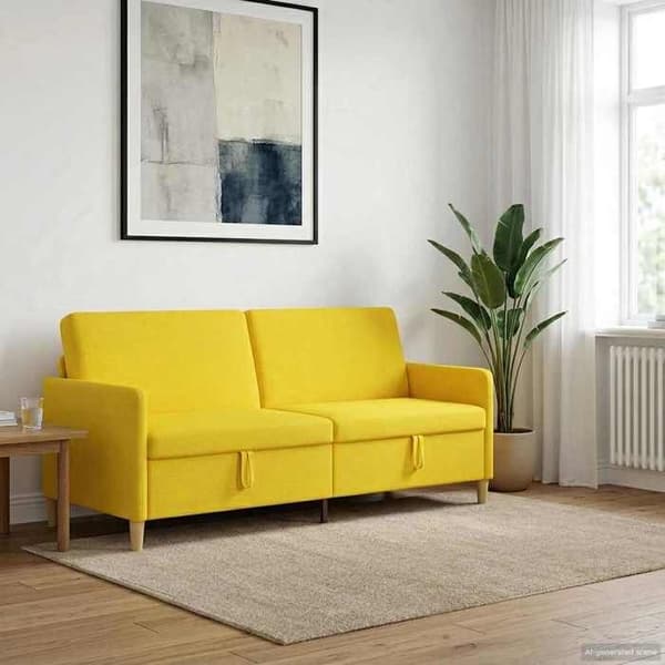 Maison Exclusive - Sohva säilytystilalla, vaaleankeltainen 192 x 78 x 87 cm Polyesteri