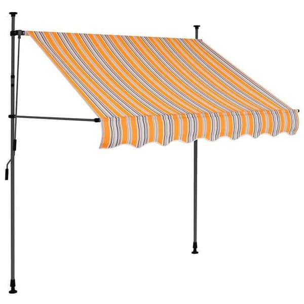 Fällbart tak - Exklusivt hus - Bredd 150 cm - Gul och blå - Solenergi LED gult och blått