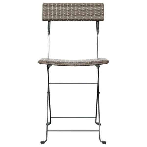 Maison Exclusive - Fällbara stolar (set om 2) i polyrotin grå och stål Grå
