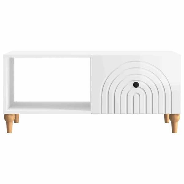 Maison Exclusive - Hvid blank sofabord 90 x 50 x 40 cm Ingeniørtræ
