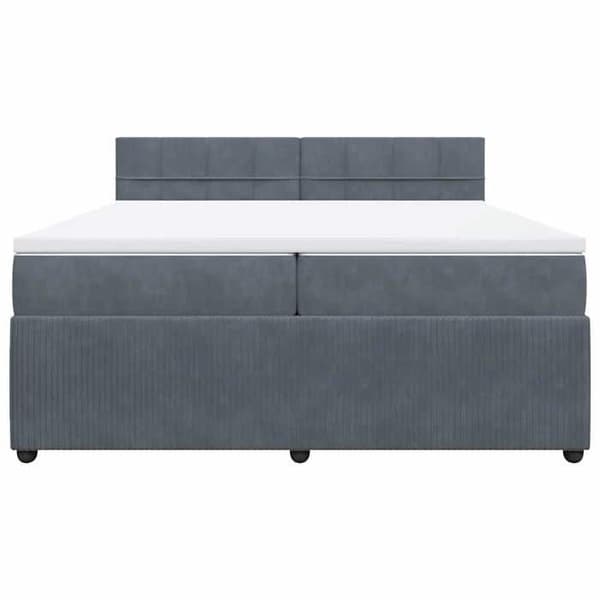 Maison Exclusive - Sänkylaatikko ja harmaa samettimatrassi 200x200cm