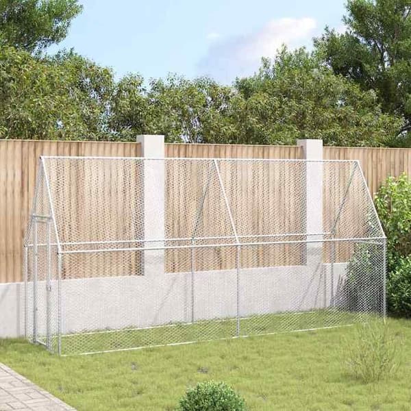 Maison Exclusive - Silverfärgad hönsgård 100x100x190 cm galvaniserat stål Silver