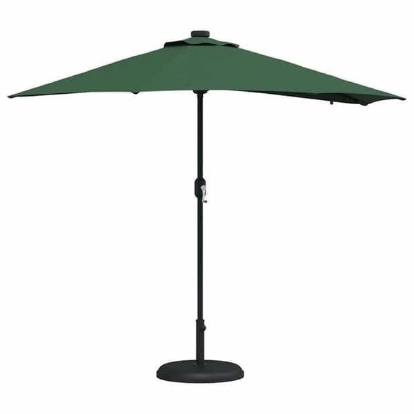 Hav parasol - MAISON EXCLUSIVE - 294x150x223 cm - Grøn - Polyester og stål - Solcelle LED, håndsving Grön