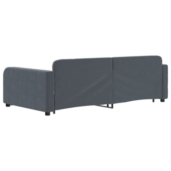 Säng av dag - EXKLUSIVT HUS - 100x200 cm - med utdragssäng - 2 lådor - grå sammet