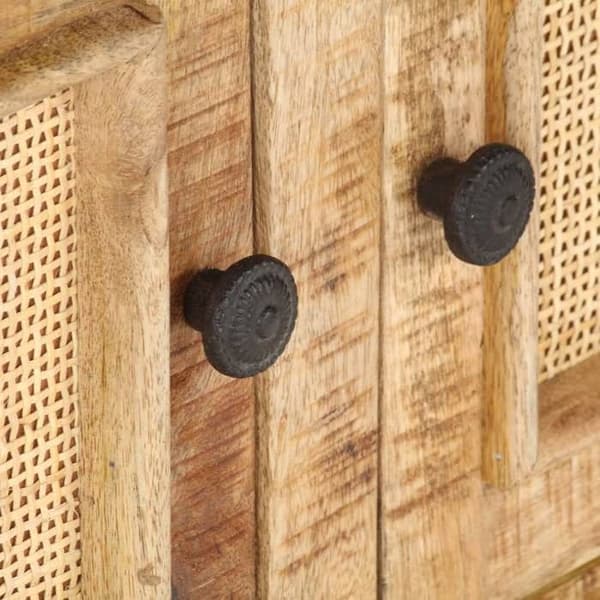 Maison Exclusive - Sofabord 90x50x35 cm Mango træ og naturlig rør
