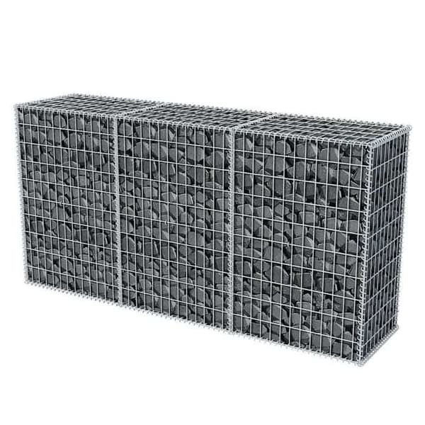 Maison Exclusive - Gabionkurv i galvaniseret stål 200x50x100 cm