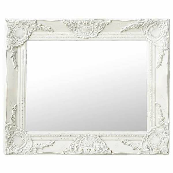 Maison Exclusive - Barockstil väggspegel 50x40 cm Vit Vit
