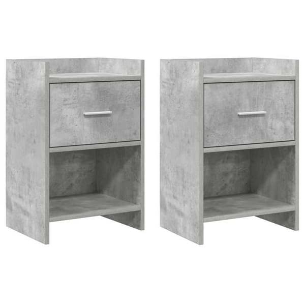 Maison Exclusive - Yöpöydät 2 kpl Betoni harmaa 40 x 30 x 60 cm
