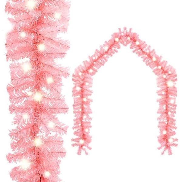 Maison Exclusive - Jouluköynnös LED-valoilla 5 m Vaaleanpunainen Ros