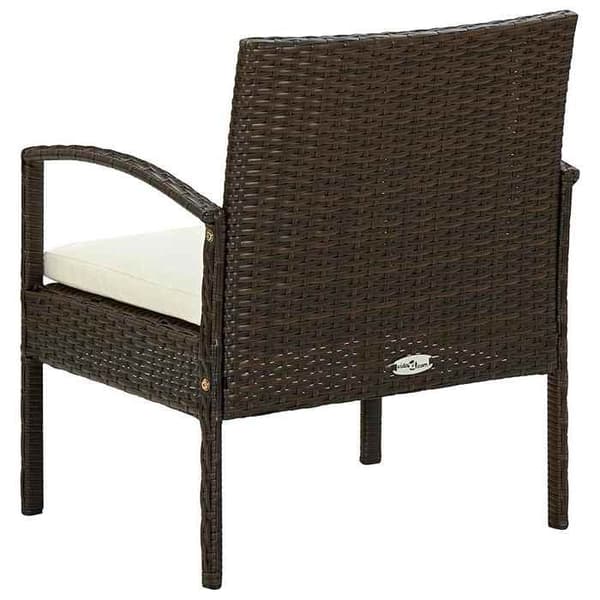 Maison Exclusive - Trädgårdsstol med kudde Flätad resin Brun brun