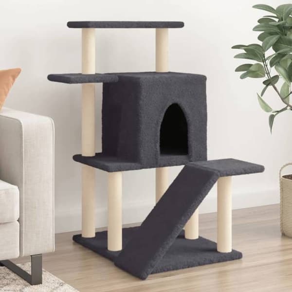 Maison Exclusive - Katte træ med sisal kløer i mørkegrå 97 cm Mörkgrå