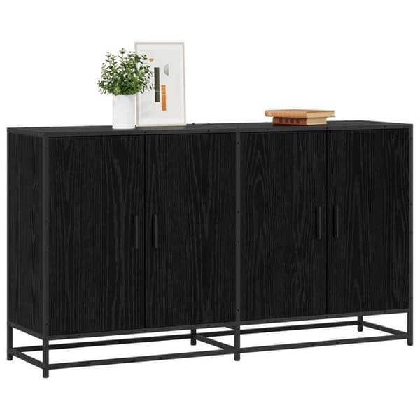 Maison Exclusive - Buffet Sort egetræ 134 x 35 x 76 cm Ingeniørtræ