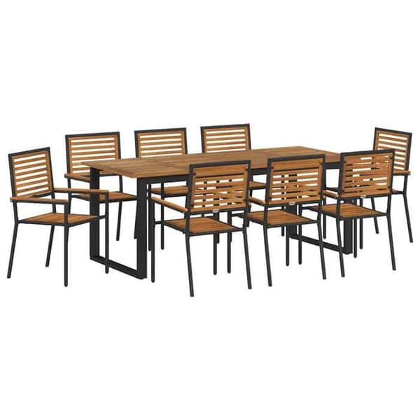 Maison Exclusive - 9 pc have spisebordssæt i sort Svart