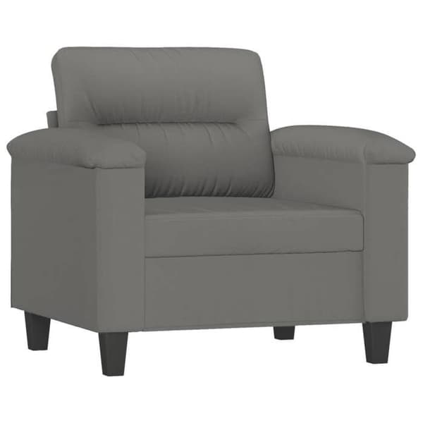 Maison Exclusive - 3-delars soffgrupp med mörkgrå kuddar i mikrofiber