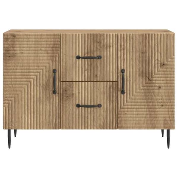 Maison Exclusive - Buffet i håndlavet egetræ 89 x 34,5 x 60 cm Ingeniørtræ