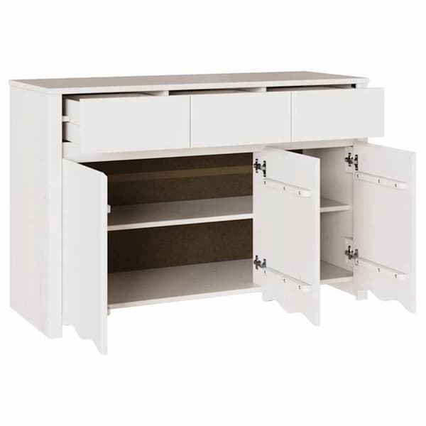 Buffé - EXKLUSIVT HUS - Drammen - massivt trä - vit - 114 x 43 x 75,5 cm Vit