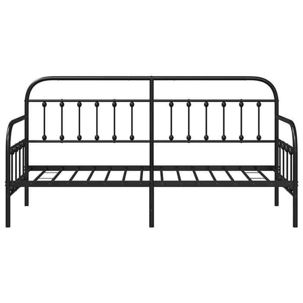 Maison Exclusive - Sengebund i sort 75 x 190 cm pulverlakeret stål