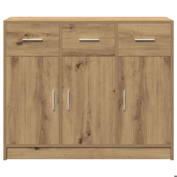 Maison Exclusive - Buffet i egetræ, håndlavet 91x28x75 cm, ingeniørtræ