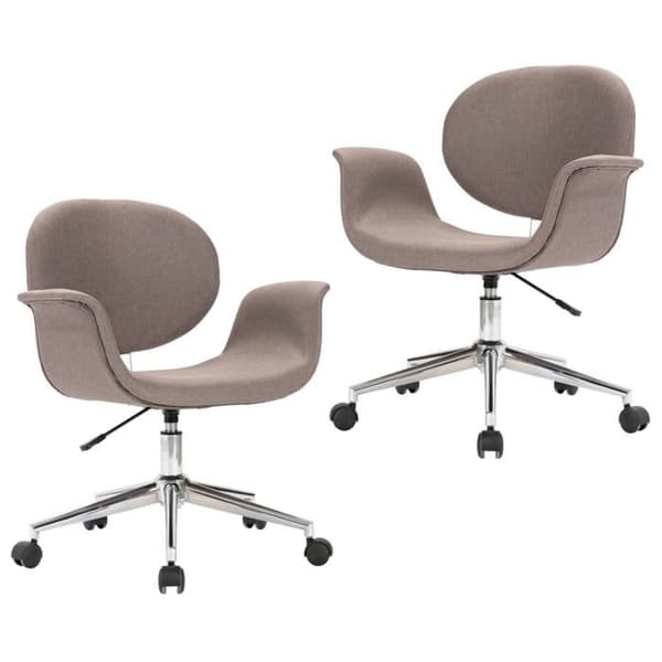 Maison Exclusive - Snurrande matstolar set om 2 taupe tyg Mol