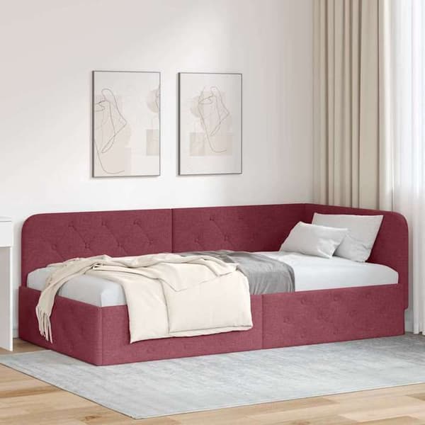 Maison Exclusive - Vinkel sengestel Bordeaux 100 x 200 cm stof