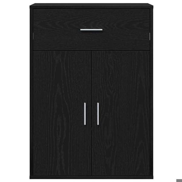 Maison Exclusive - Buffé Ek svart 60 x 30 x 84 cm Ingenjörsträ
