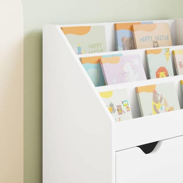 Maison Exclusive - Barnbibliotek med låda Vit 60 x 29,5 x 69 cm