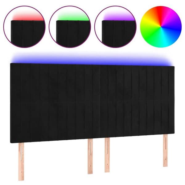 Maison Exclusive - LED-päätymustalla 160x5x118/128 cm sametti Svart