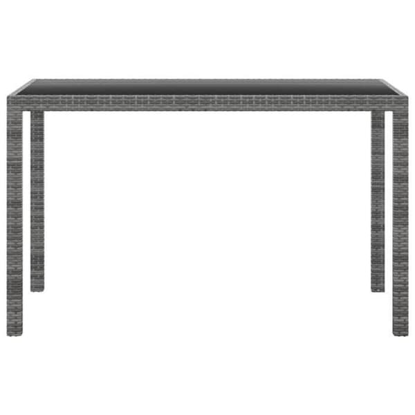 Maison Exclusive - Trädgårds matsalsset med kuddar 3 delar Flätad resin Grå