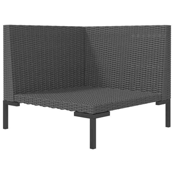 Maison Exclusive - Trädgårdssoffa med kuddar i halvrund flätad resin