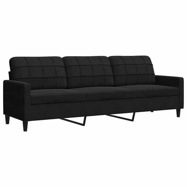 Maison Exclusive - 3 kpl:n sohvasetti tyynyillä, musta sametti