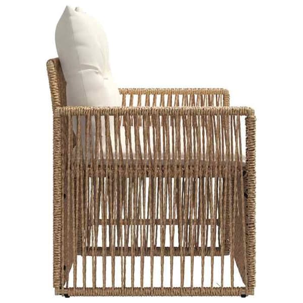 Maison Exclusive - 2-paikkainen puutarhatuoli Beige polyrotin