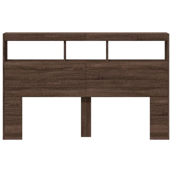Maison Exclusive - Hovedgærde med LED egetræ brun 160x17x102 cm