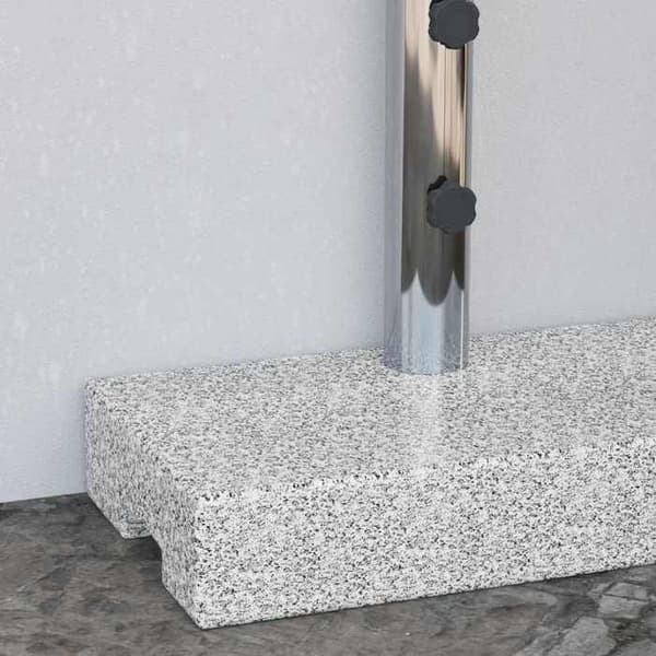 Parasolbas - MAISON EXCLUSIVE - Rektangulär granit - 25 kg - Adaptorer 38/48 mm - Grå