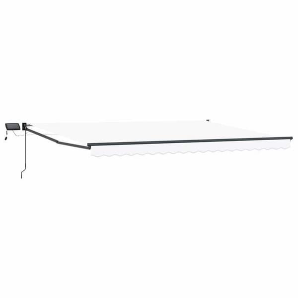 Maison Exclusive - Manuell markis med solenergi LED 4 x 3 m Vit Vit och antracit