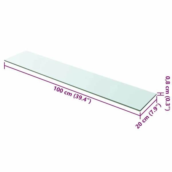 Maison Exclusive - Hyllpaneler 2 st Glas Transparent 100 x 20 cm Transparent