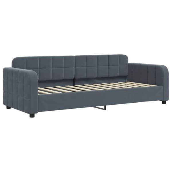 Päivävuode - EXCLUSIVE KOTI - 80 x 200 cm - Alivuode - Tummanharmaa sametti - Metalli/puu rakenne Mörkgrå