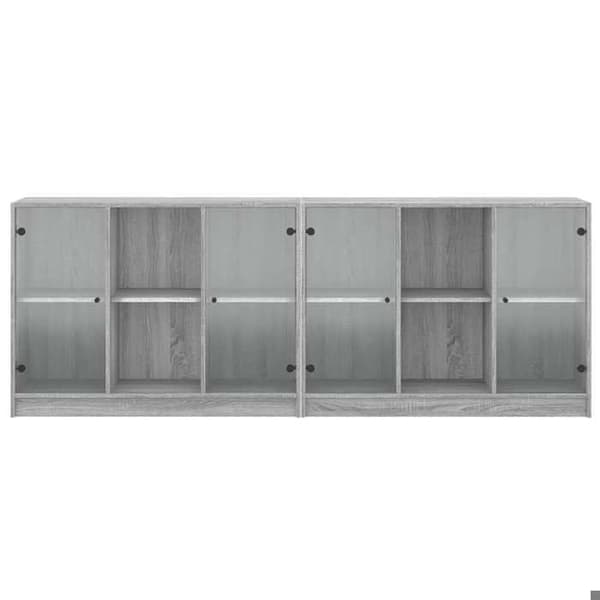 Maison Exclusive - Bibliotek med sonoma grå døre 204x37x75 cm Sonoma grå