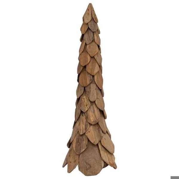 Maison Exclusive - Julgran med brun ställning 111 cm i solid teakträ brun