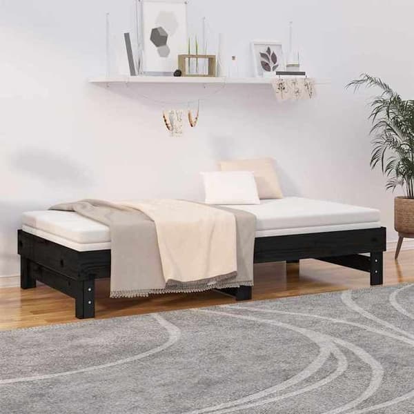 Maison Exclusive - Sovesofa uden madras sort 2x(90x190) cm