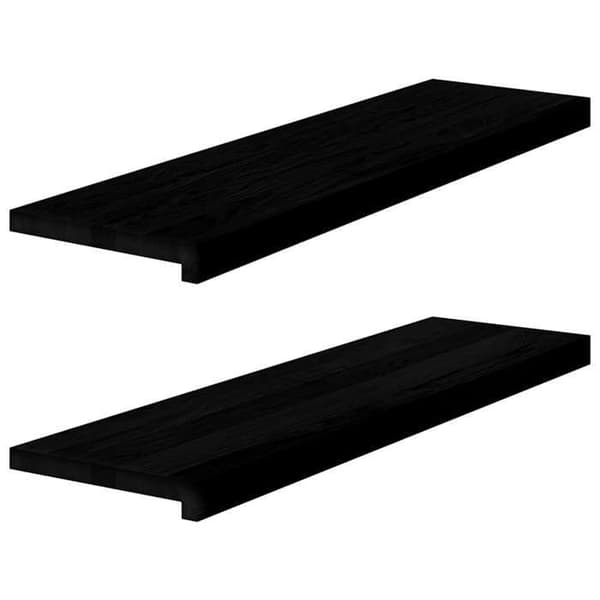 Maison Exclusive - Trappe 2 stk brun-sort 90x25x2 cm massiv eg brun-svart